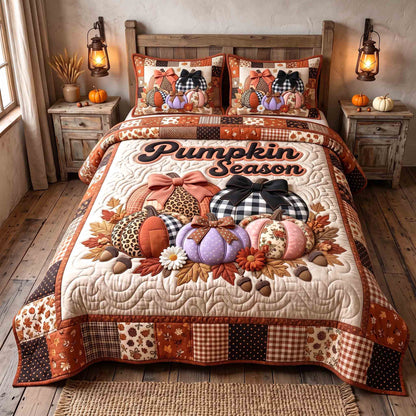 Pumpkin Season 3-Piece Quilted Bedding Set GFTOTP21233