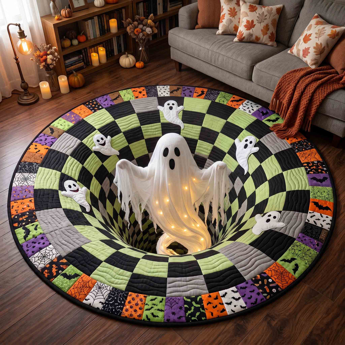 Haunted Ghost Quilted Round Mat GFTOTP21237