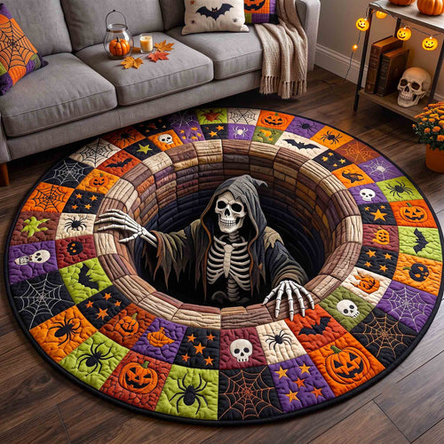 Skeleton Horror Quilted Round Mat GFTOTP21243