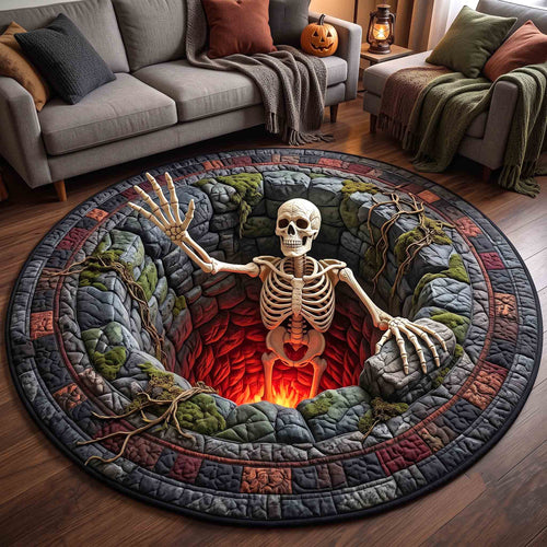 Skeleton Horror Quilted Round Mat GFTOTP21244