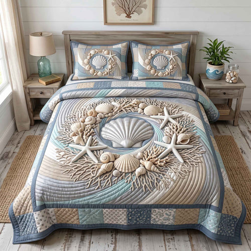 Coastal Whisper 3-Piece Quilted Bedding Set GFTOTP21246