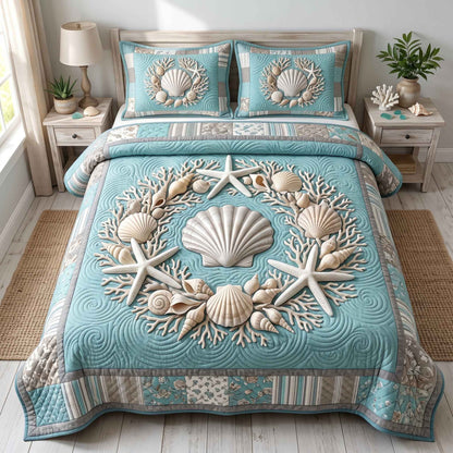 Coastal Whisper 3-Piece Quilted Bedding Set GFTOTP21247