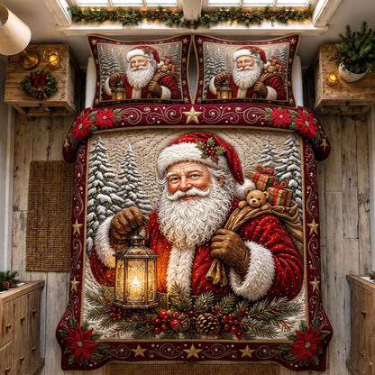 Nostalgic Santa 3-Piece Quilted Bedding Set GFTOTP21252