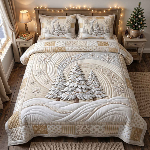 Pearl Winter Wonderland 3-Piece Quilted Bedding Set GFTOTP21253
