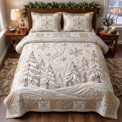 Pearl Winter Wonderland 3-Piece Quilted Bedding Set GFTOTP21254