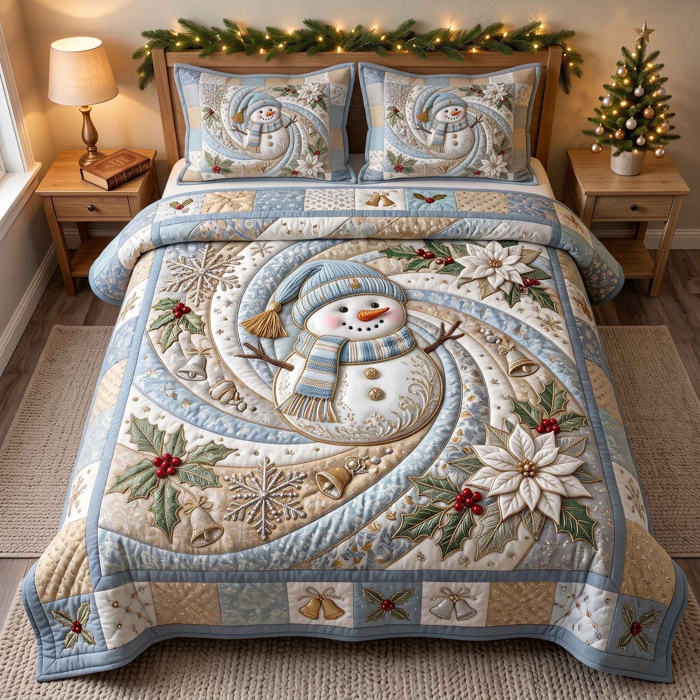 Frosty Swirl 3-Piece Quilted Bedding Set GFTOTP21257
