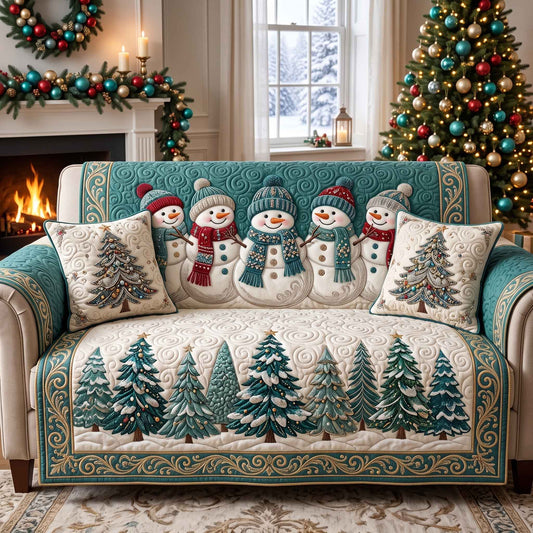 Frosty Friend Quilted Sofa Cover GFTOTP21259