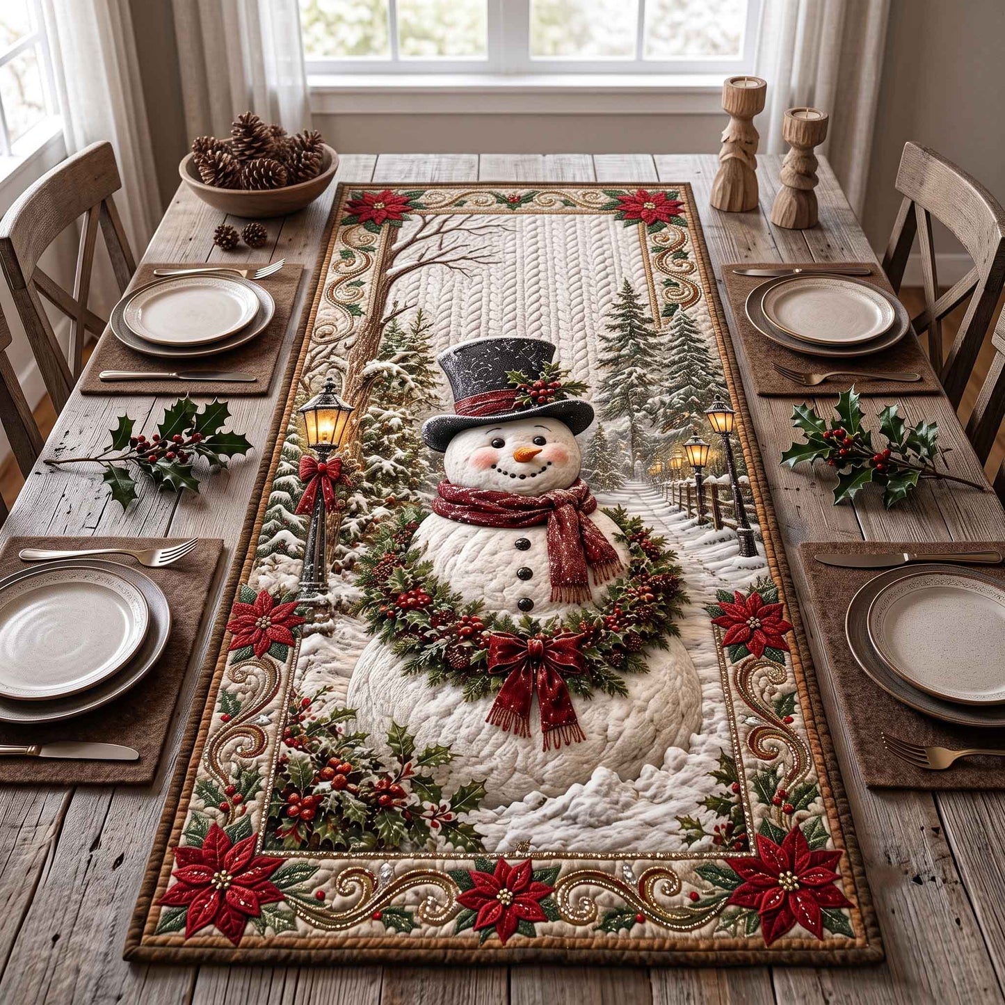 Snowman Magic Quilted Table Runner GFTOTP21268