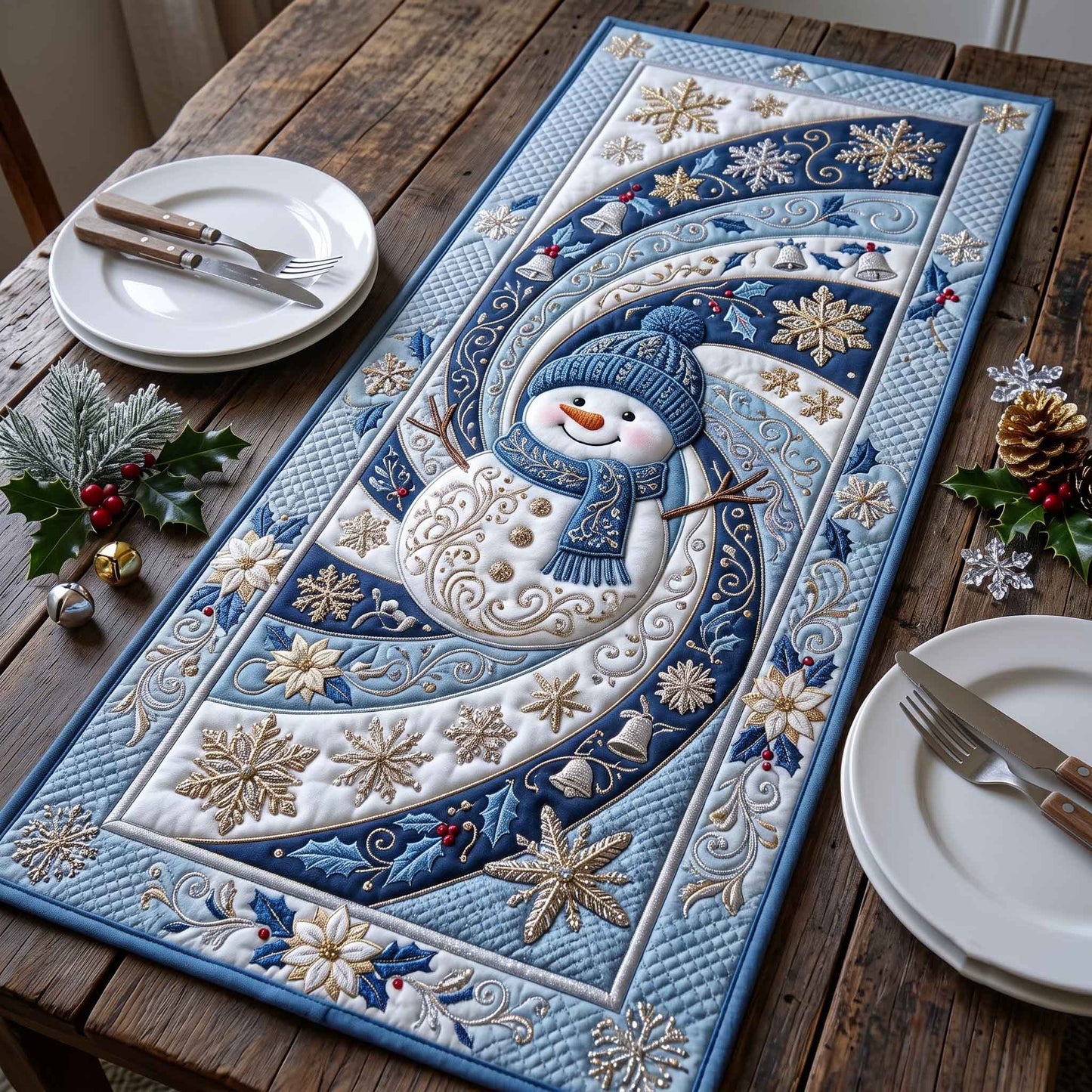 Snowman Magic Quilted Table Runner GFTOTP21269