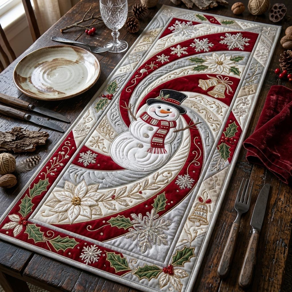Snowman Magic Quilted Table Runner GFTOTP21270