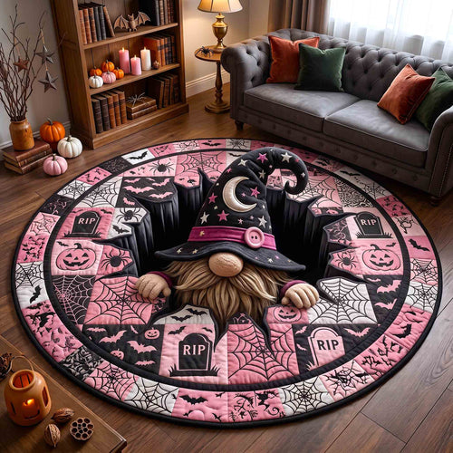 Gnome Halloween Magic Quilted Round Mat GFTOTP21284