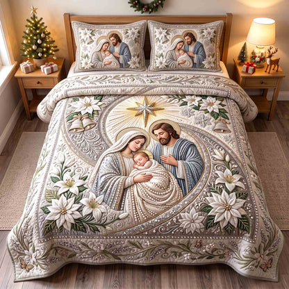 Holy Nativity 3-Piece Quilted Bedding Set GFTOTP21288