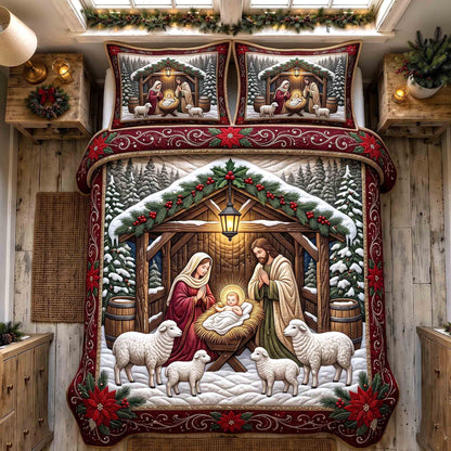 Holy Nativity 3-Piece Quilted Bedding Set GFTOTP21290