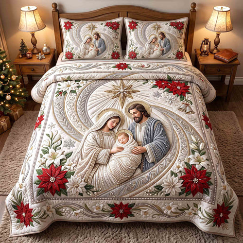 Holy Nativity 3-Piece Quilted Bedding Set GFTOTP21291