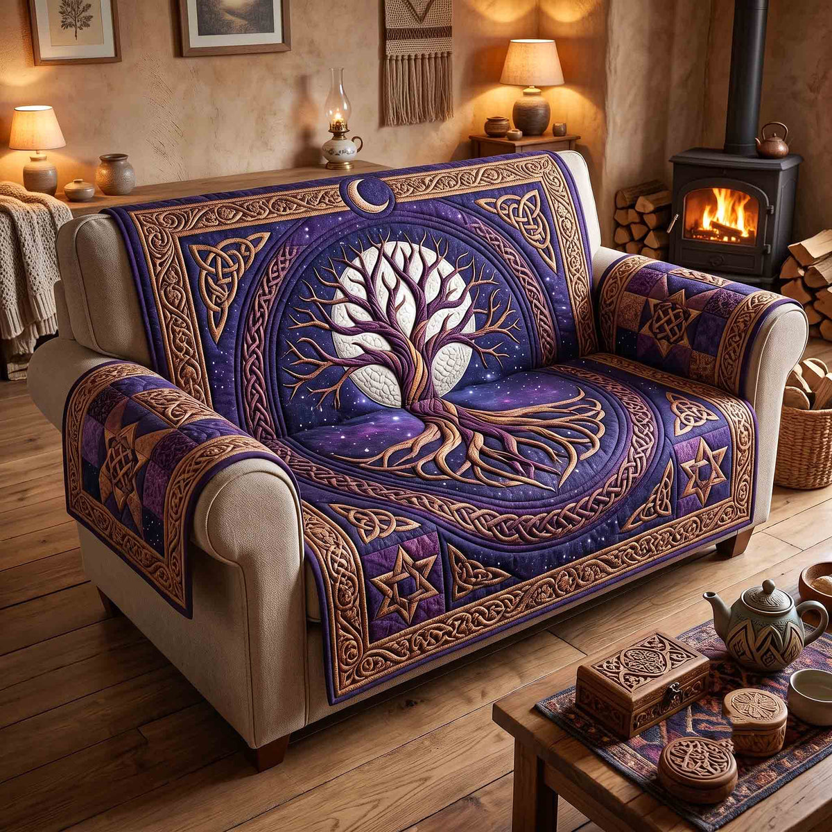 Celtic Roots Quilted Sofa Cover GFTOTP21313