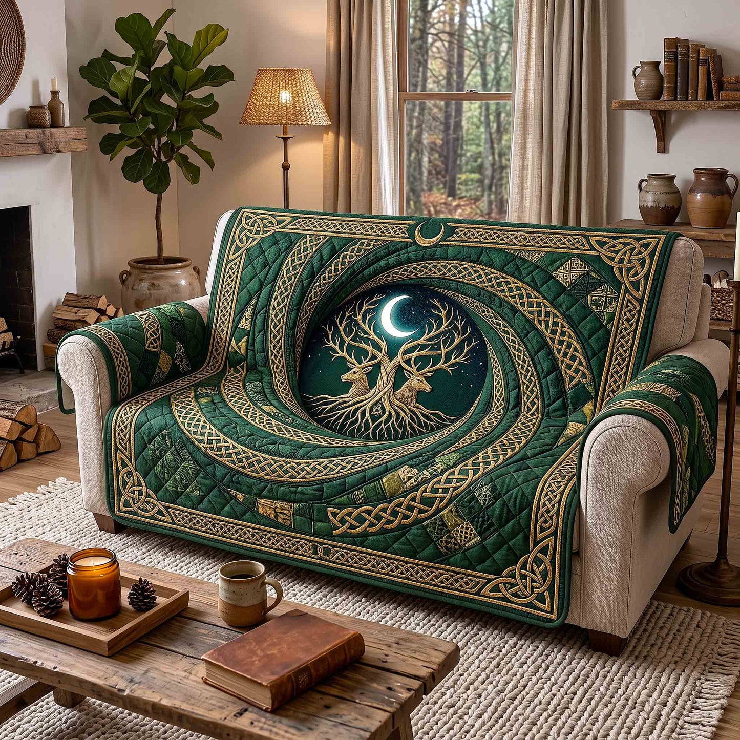 Celtic Roots Quilted Sofa Cover GFTOTP21314