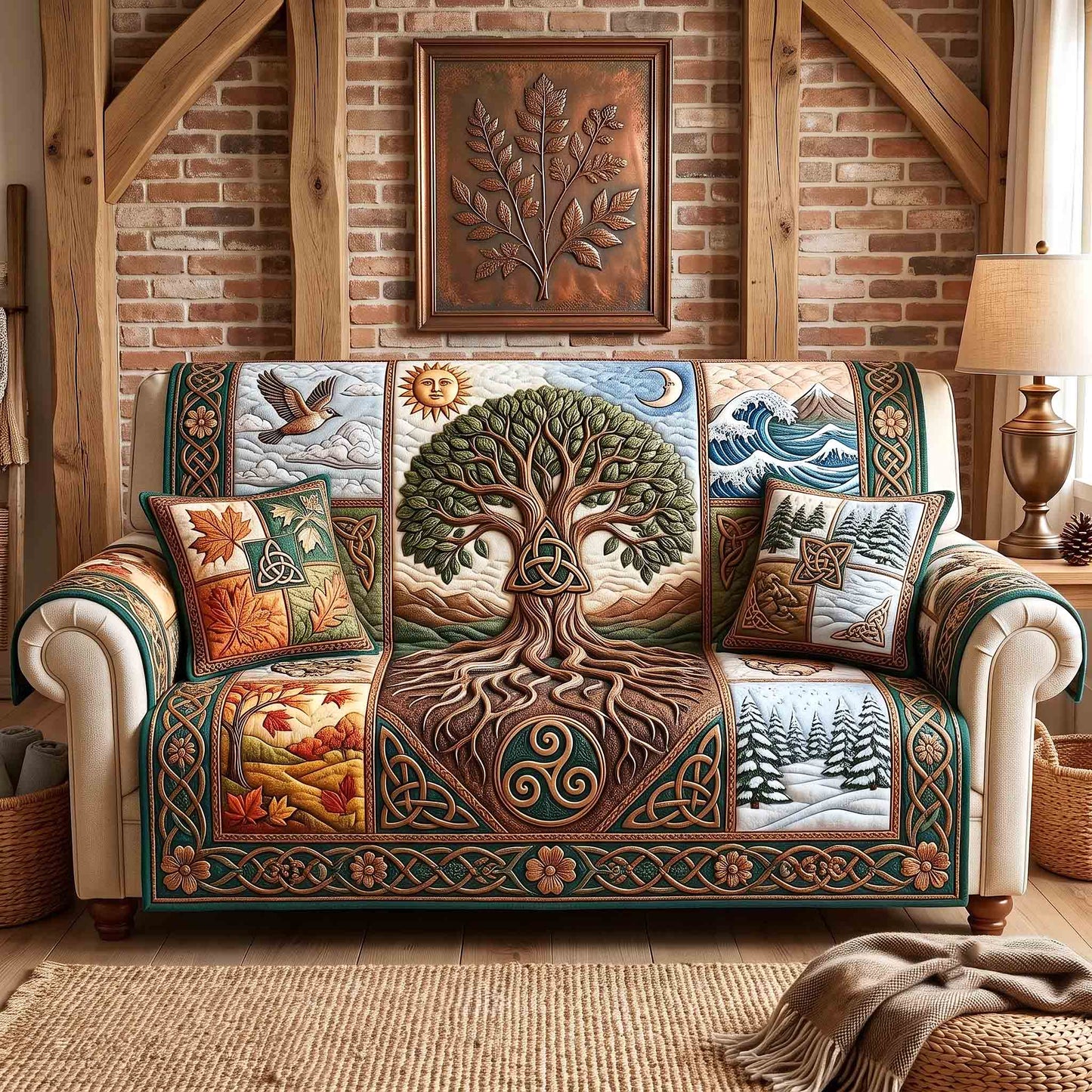 Celtic Roots Quilted Sofa Cover GFTOTP21315