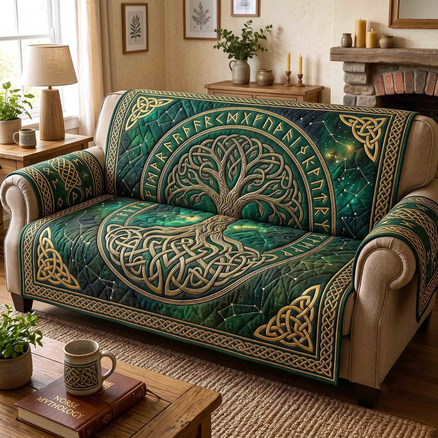Celtic Roots Quilted Sofa Cover GFTOTP21318