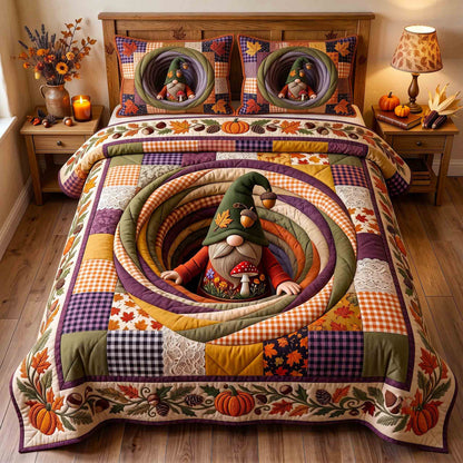 Fall Gnome 3-Piece Quilted Bedding Set GFTOTP21322