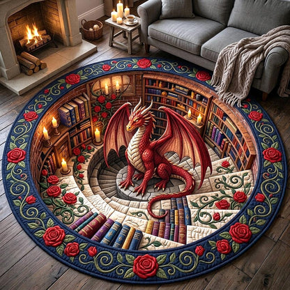 Dragon Book Nook Quilted Round Mat GFTOTP21333
