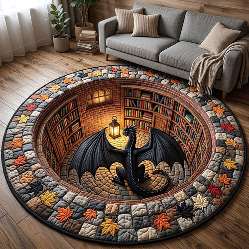 Dragon Book Nook Quilted Round Mat GFTOTP21334