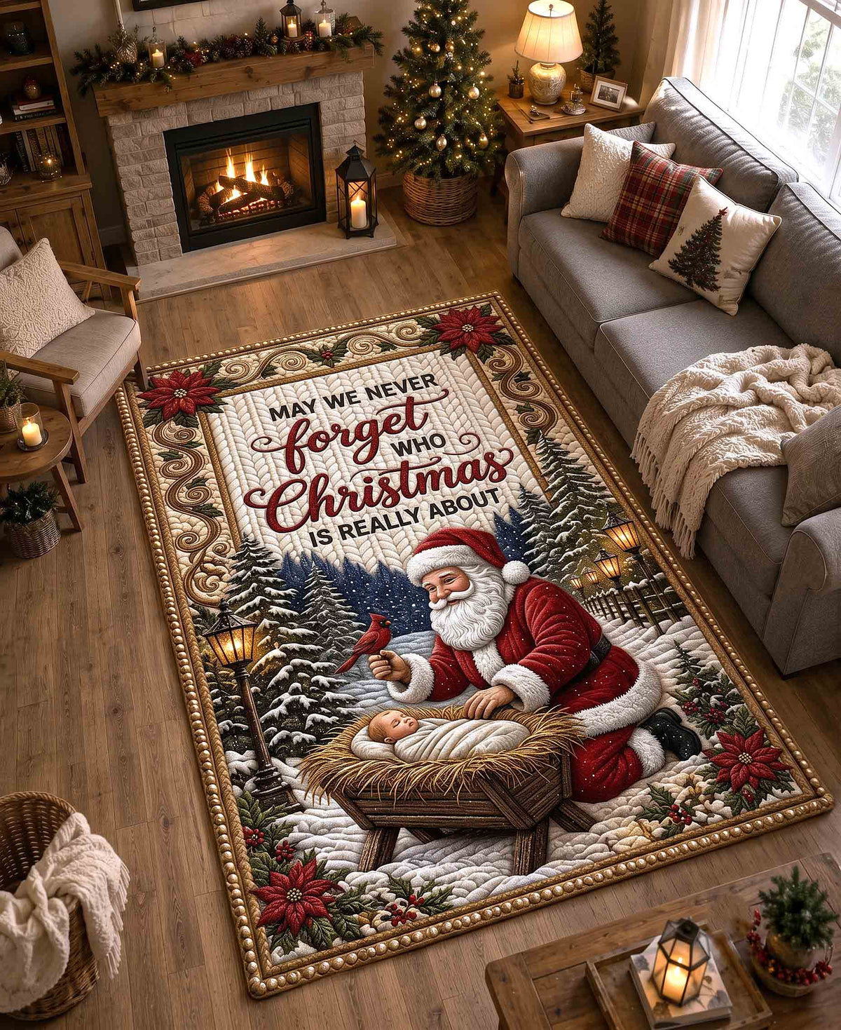 Santa Meets Savior Area Rug GFTOTP21344