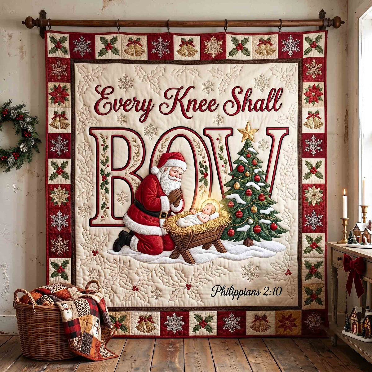 Santa Meets Savior Quilted Blanket GFTOTP21352
