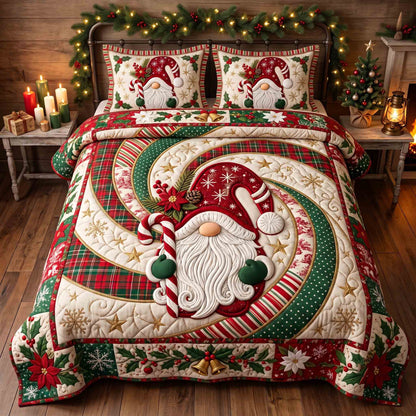 Cozy Christmas Gnome 3-Piece Quilted Bedding Set GFTOTP21406
