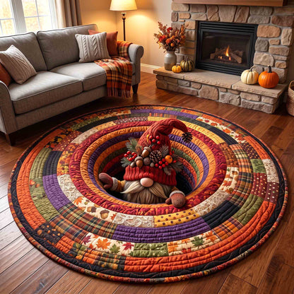Cozy Autumn Gnome Quilted Round Mat GFTOTP21410