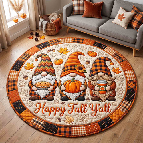 Happy Fall Gnomes Quilted Round Mat GFTOTP21411