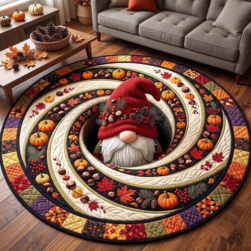 Cozy Swirl Gnome Quilted Round Mat GFTOTP21413