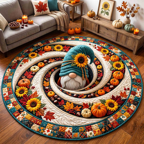 Sunflower Gnome Vortex Quilted Round Mat GFTOTP21414