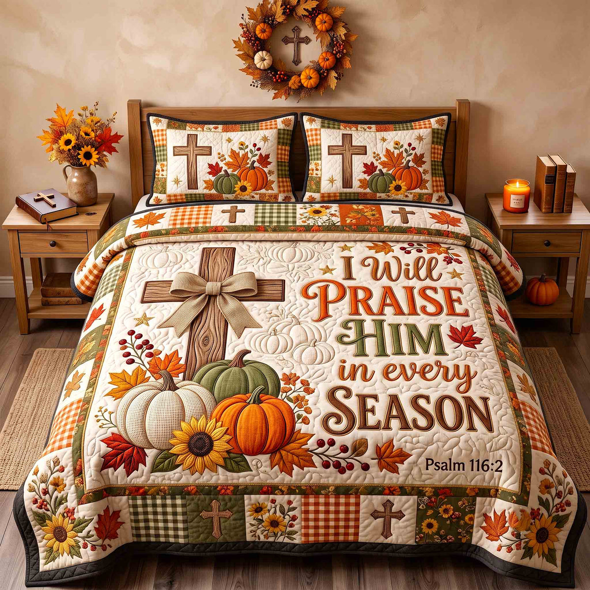 Autumn Faith 3-Piece Quilted Bedding Set GFTOTP21424