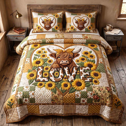 Highland Sunflower 3-Piece Quilted Bedding Set GFTOTP21431