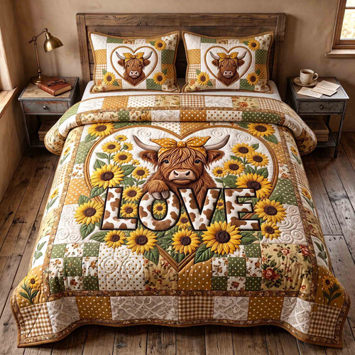 Highland Sunflower 3-Piece Quilted Bedding Set GFTOTP21431