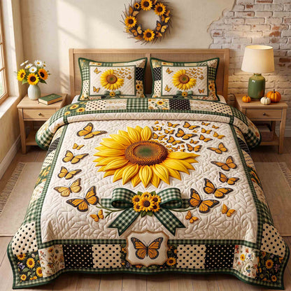 Sunflower Flutter 3-Piece Quilted Bedding Set GFTOTP21432