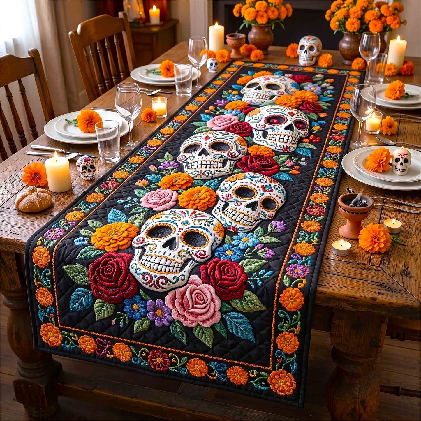 Calavera Bloom Quilted Table Runner GFTOTP21434