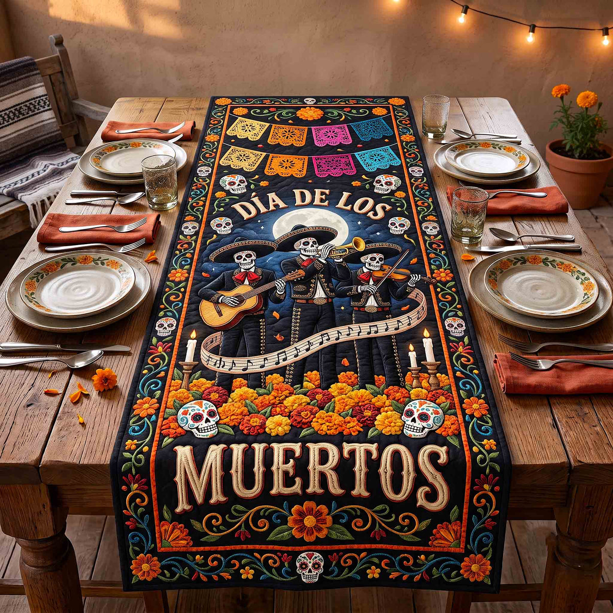 Calavera Bloom Quilted Table Runner GFTOTP21435