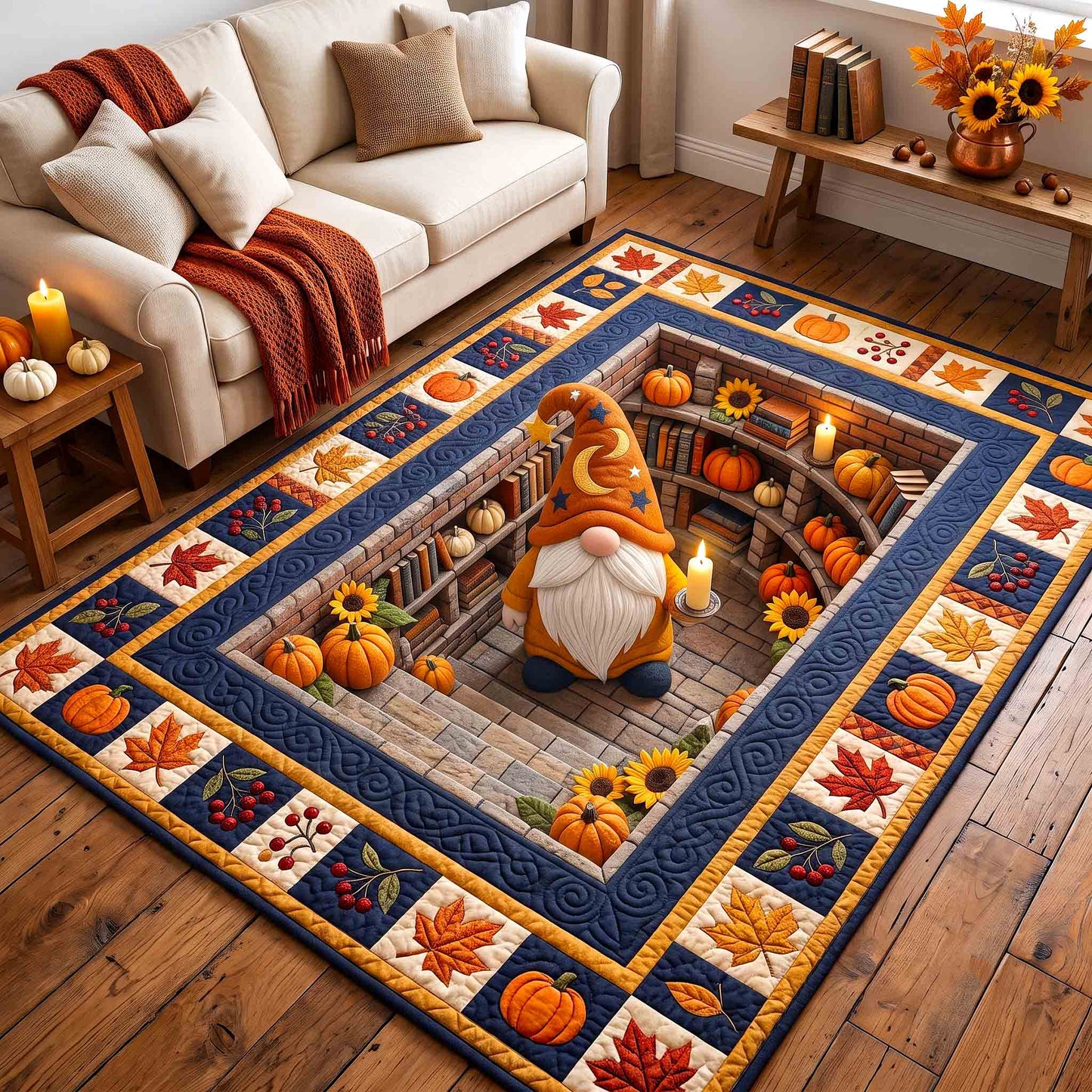 Cozy Autumn Gnome Area Rug GFTOTP21447
