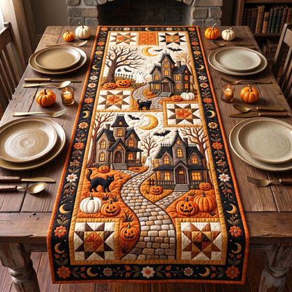 Patchwork Haunted Village Quilted Table Runner GFTOTP21460