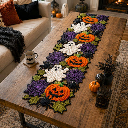 Pumpkin Spooks Custom Shape Quilted Table Runner GFTOTP21479