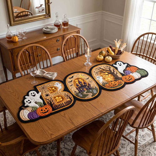 Spooky Boo Custom Shape Quilted Table Runner GFTOTP21481