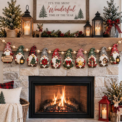 Christmas Gnomes Custom Shape Wooden Garland GFTOTP21504