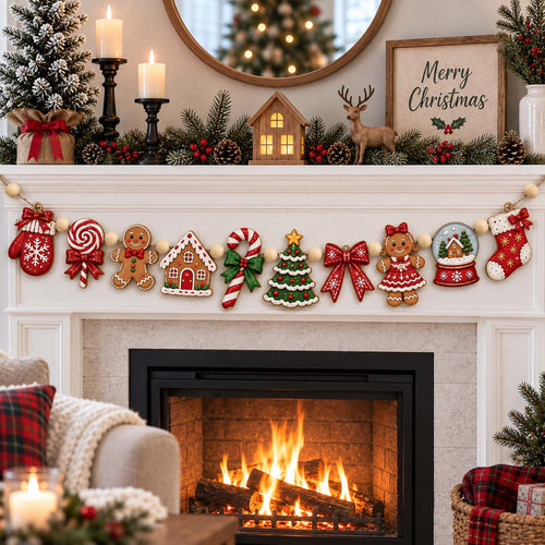 Classic Holiday Custom Shape Wooden Garland GFTOTP21507