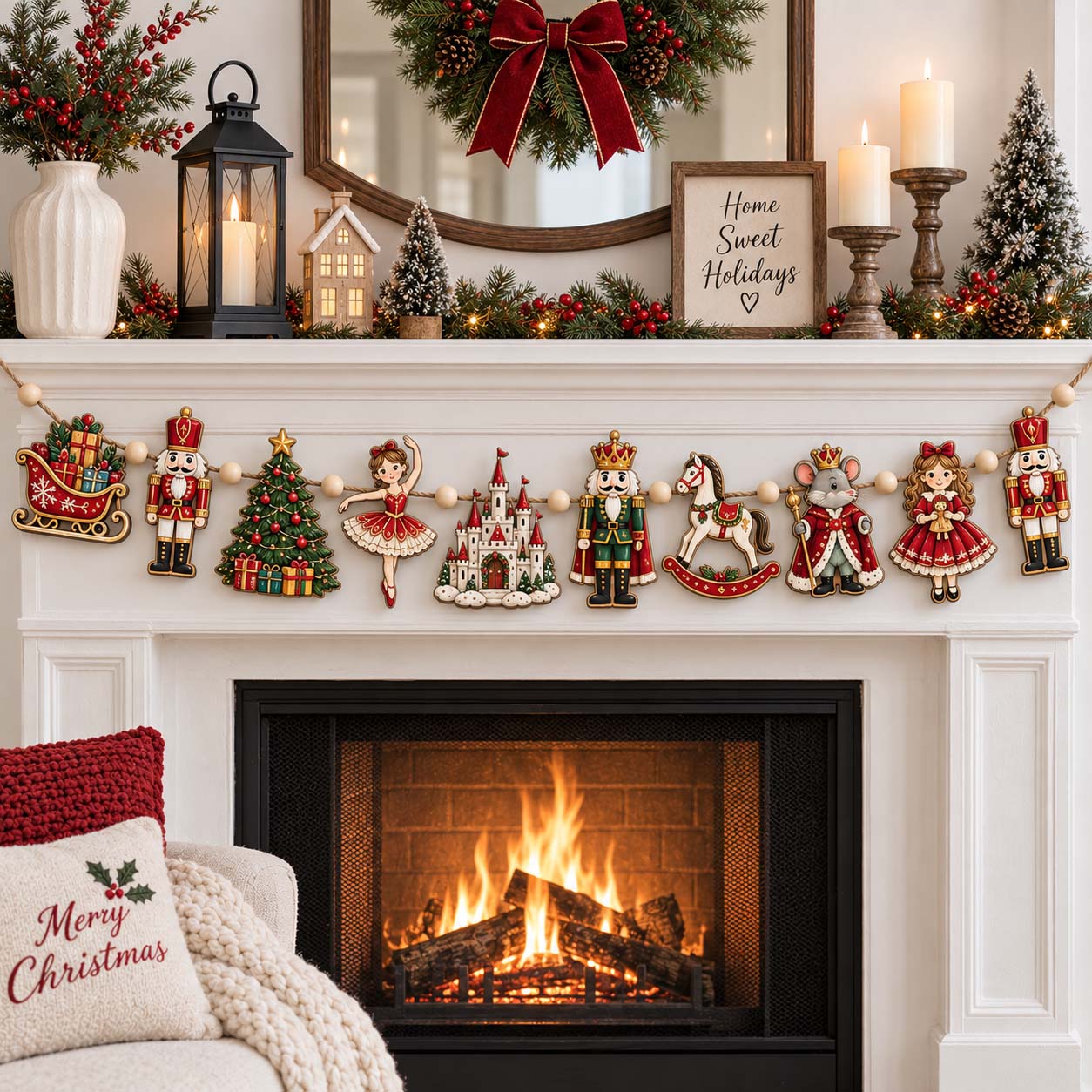 Classic Holiday Custom Shape Wooden Garland GFTOTP21508