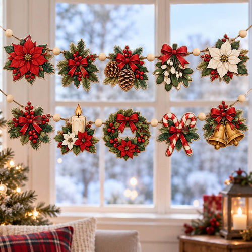Holiday Botanical Custom Shape Wooden Garland GFTOTP21509
