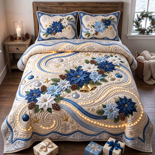 Poinsettia Charm 3-Piece Quilted Bedding Set GFTOTP21529