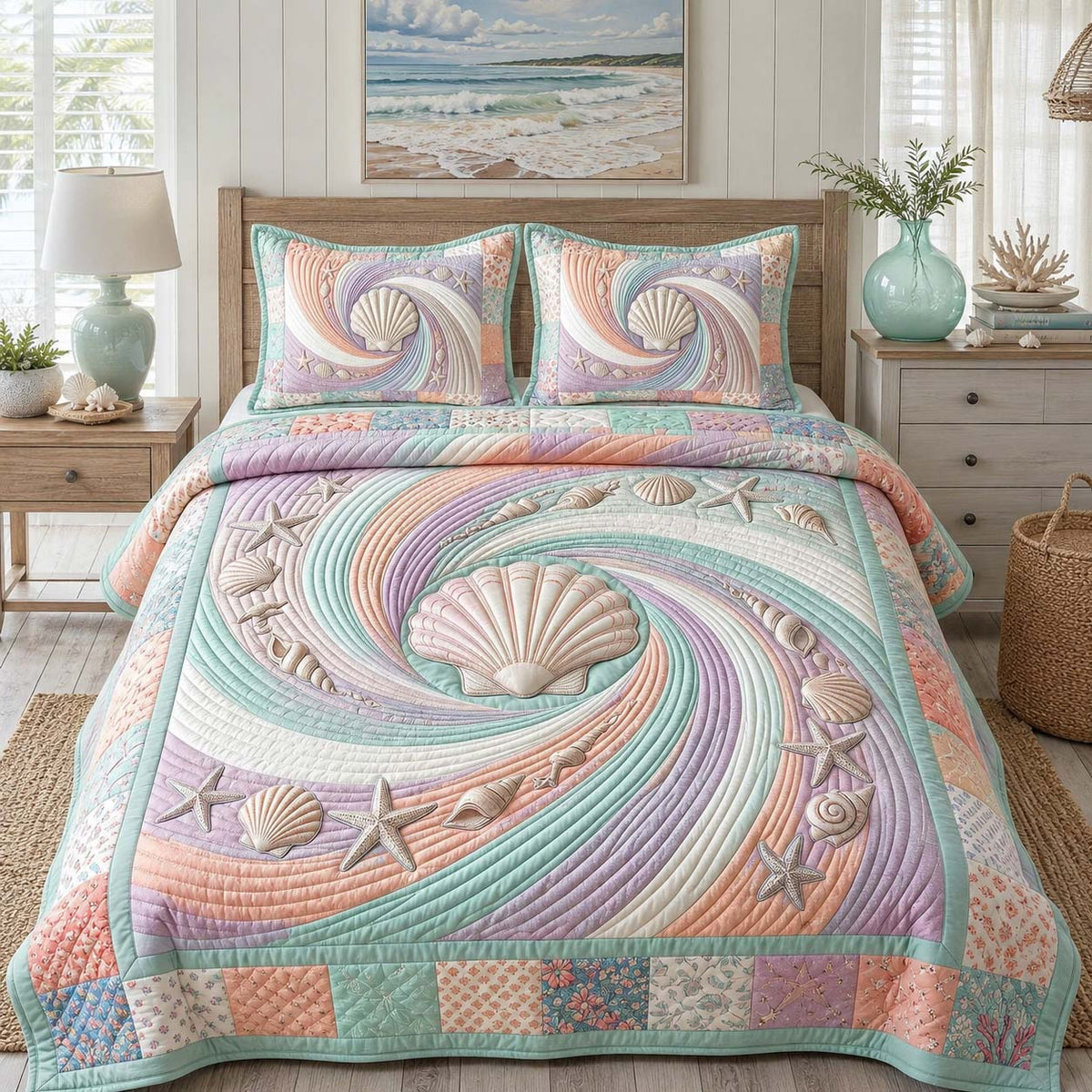 Coastal Whisper 3-Piece Quilted Bedding Set GFTOTP21535