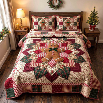 Gingerbread Petal 3-Piece Quilted Bedding Set GFTOTP21579