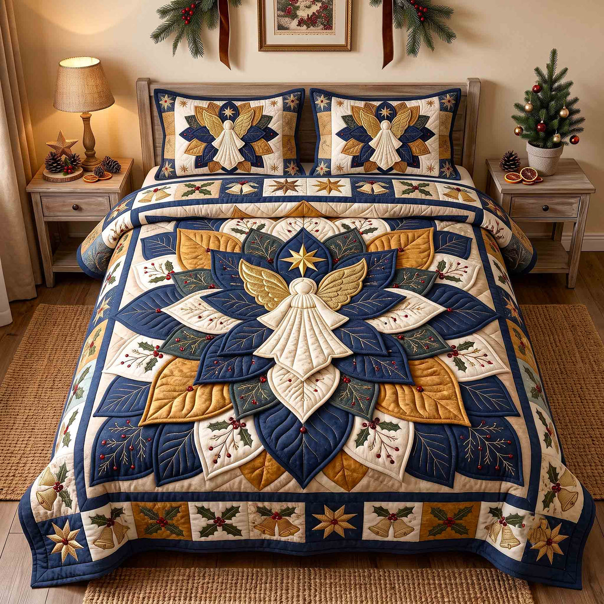 Golden Angel 3-Piece Quilted Bedding Set GFTOTP21580
